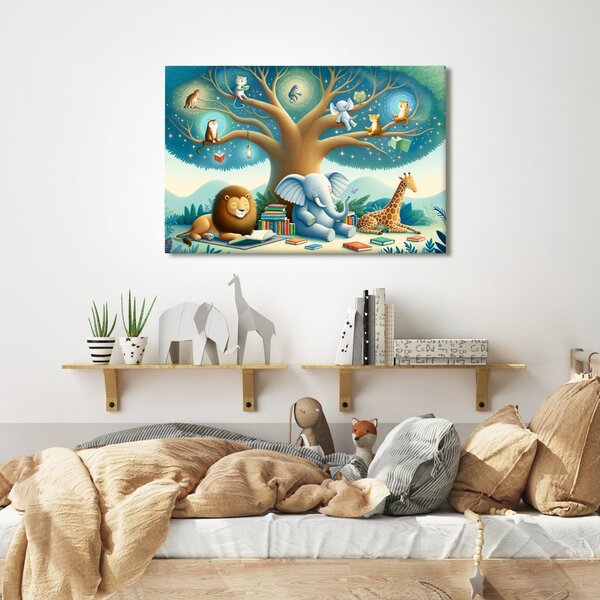 Quadro su tela – Lettura animale sotto l’albero