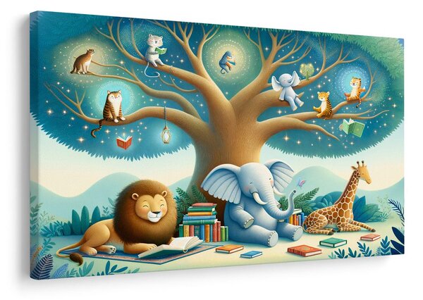 Quadro su tela – Lettura animale sotto l’albero