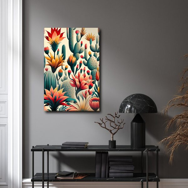 Quadro su tela – Cactus e fiori esotici