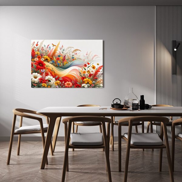 Quadro su tela – Prato colorato nel vento