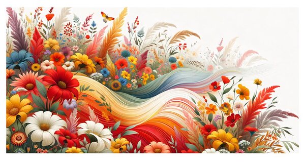 Quadro su tela – Onda floreale