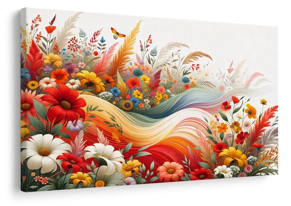 Quadro su tela – Prato colorato nel vento