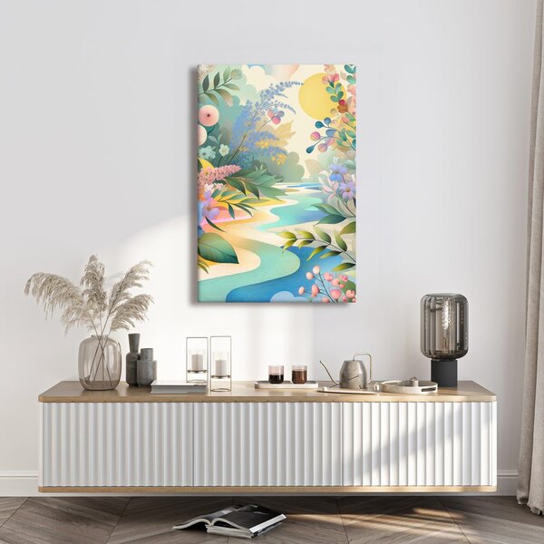 Quadro su tela – Paesaggio floreale