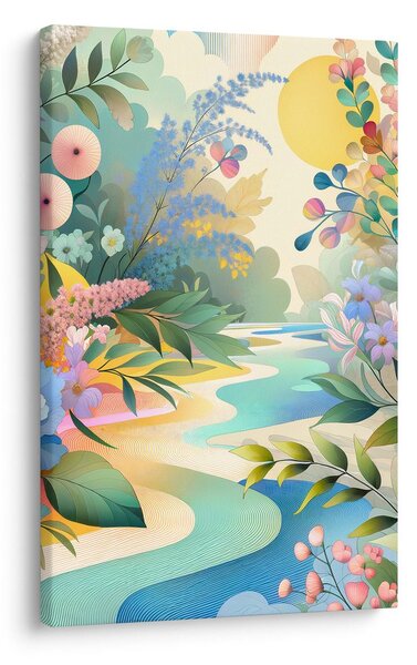 Quadro su tela – Paesaggio floreale