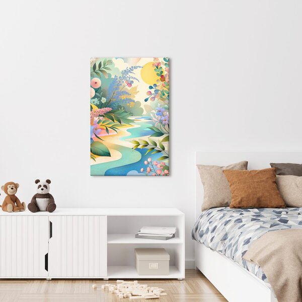 Quadro su tela – Paesaggio floreale