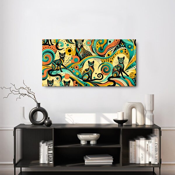 Quadro su tela – Gatti colorati