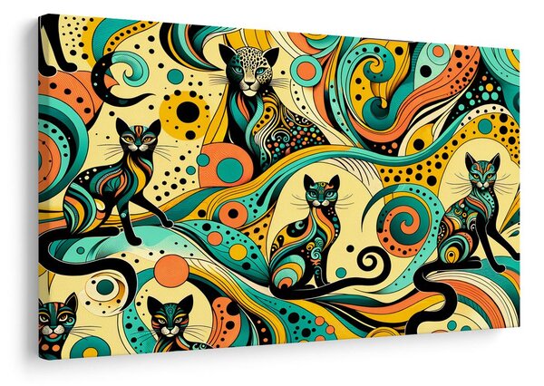 Quadro su tela – Gatti psichedelici