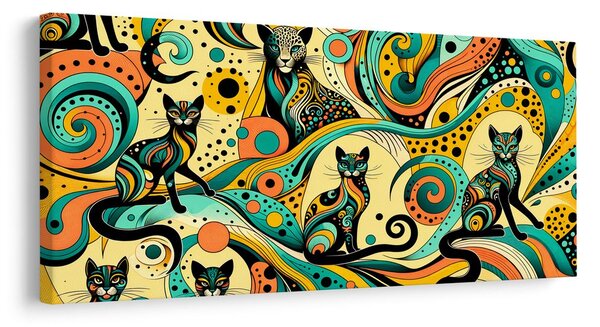 Quadro su tela – Gatti colorati