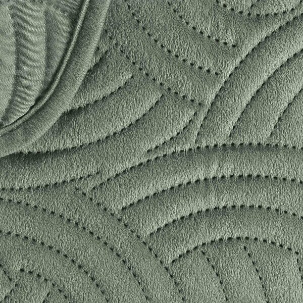 Set con copriletto e federa verde in velluto 220x240 cm Solange – douceur d'intérieur