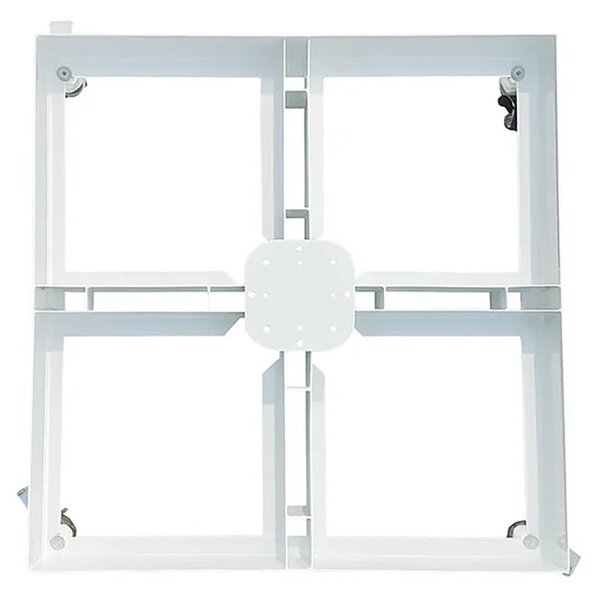 Base per Ombrellone da Giardino con Ruote 87x87 cm in Ferro Verniciato Bianco