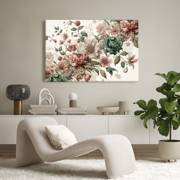 Quadro su tela – Fiori delicati in tonalità pastello