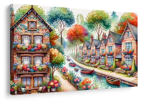 Quadro su tela – Cittadina primaverile