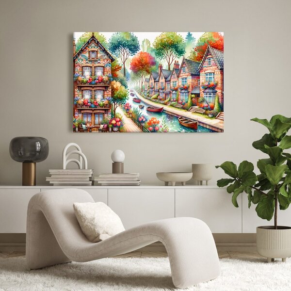 Quadro su tela – Cittadina primaverile