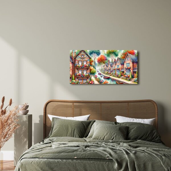 Quadro su tela – Strada con fiori