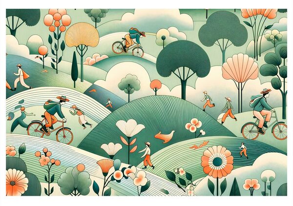 Quadro su tela – Gita in bici nel paesaggio
