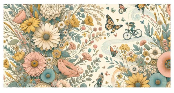 Quadro su tela – Pista ciclabile fiorita