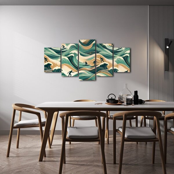 Quadri 5 pezzi – Onde del mare e surf