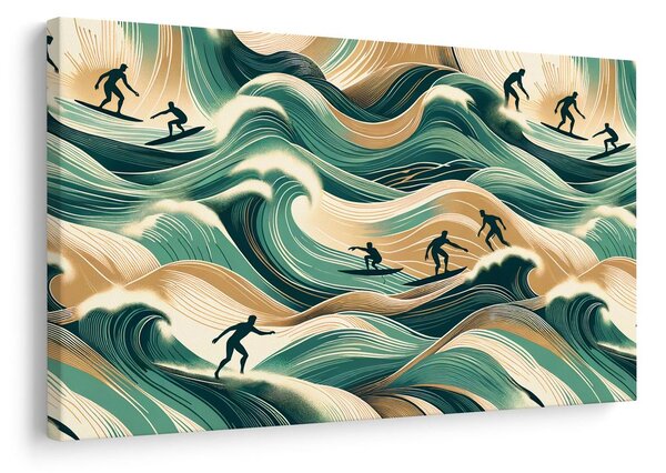 Quadro su tela – Surfisti in azione