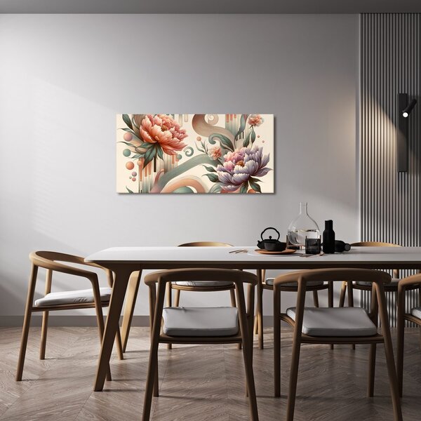 Quadro su tela – Fiori rosa e viola