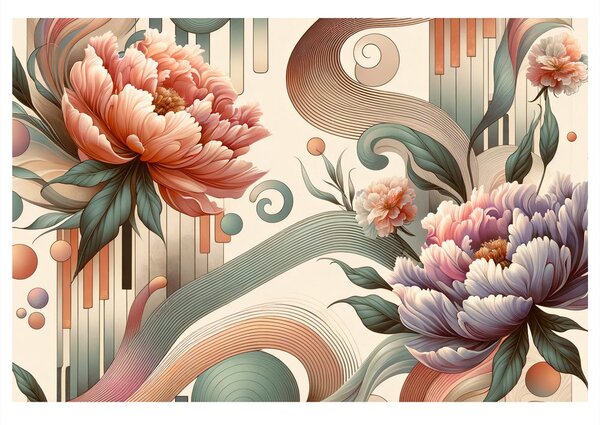 Quadro su tela – Fiori in stile astratto