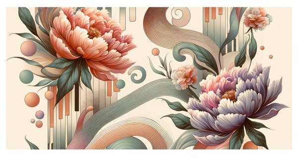 Quadro su tela – Fiori rosa e viola