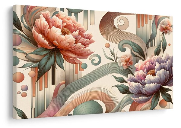 Quadro su tela – Fiori in stile astratto