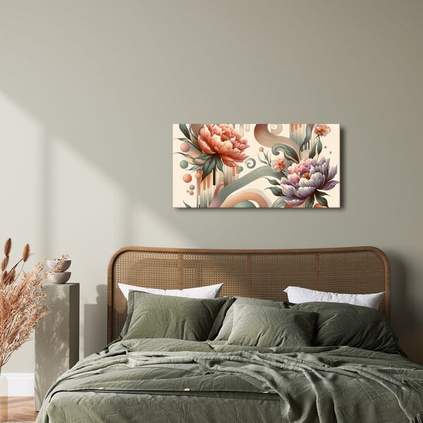 Quadro su tela – Fiori rosa e viola