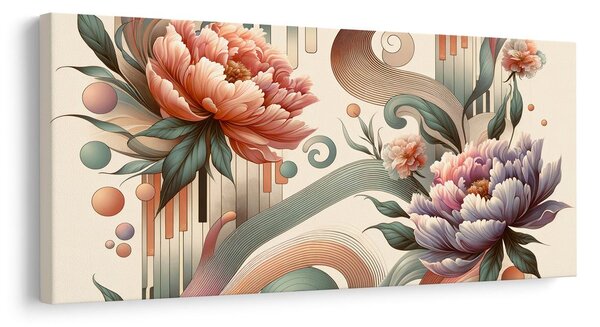 Quadro su tela – Fiori rosa e viola