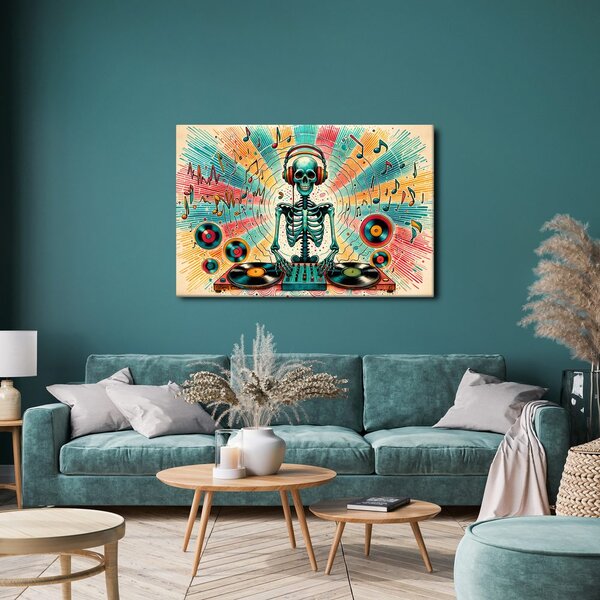 Quadro su tela – Scheletro disco con dischi