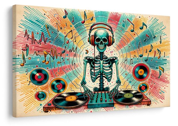 Quadro su tela – Scheletro disco con dischi