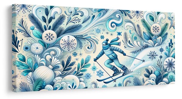Quadro su tela – Paesaggio invernale blu