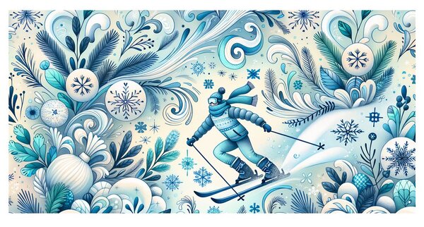 Quadro su tela – Paesaggio invernale blu