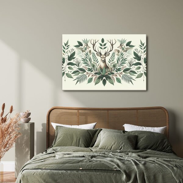Quadro su tela – Cervo con corona di rami