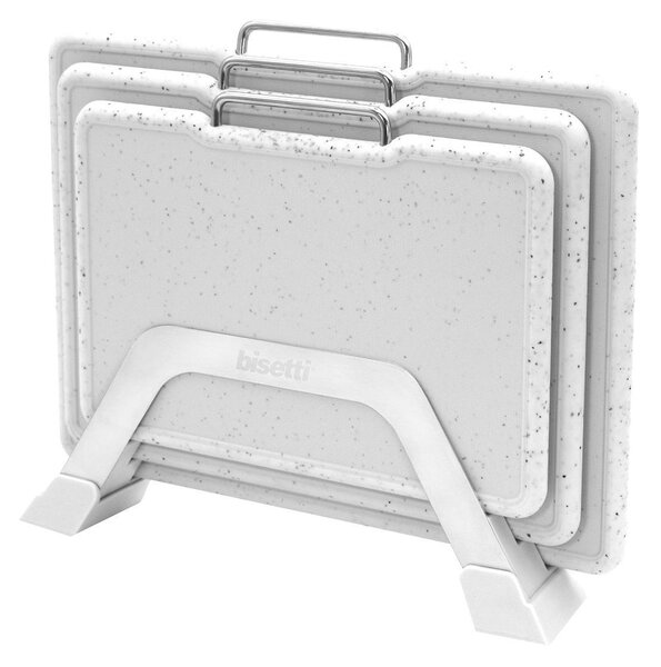 Set 3 Taglieri Stonewhite effetto granito con rack in acciaio  inossidabile - Shop - Bisetti