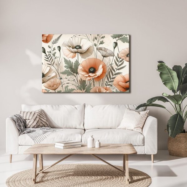 Quadro su tela – Campo pieno di papaveri