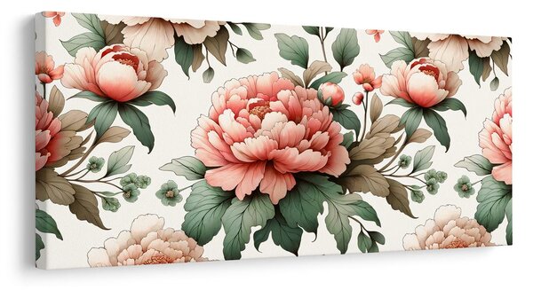 Quadro su tela – Eleganti peonie rosa
