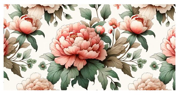 Quadro su tela – Eleganti peonie rosa