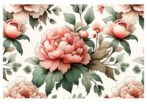 Quadro su tela – Fiori romantici di peonia