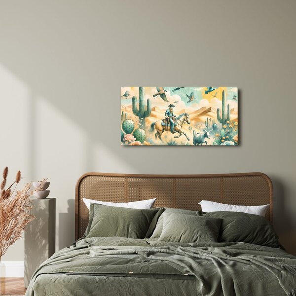 Quadro su tela – Scena western con cavallo