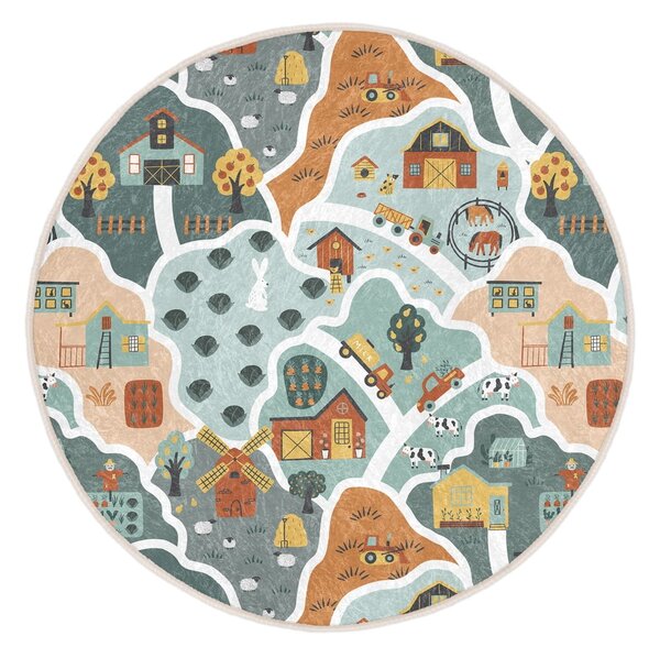 Tappeto da gioco per bambini lavabile ø120 cm Farmer's Life – Mila Home