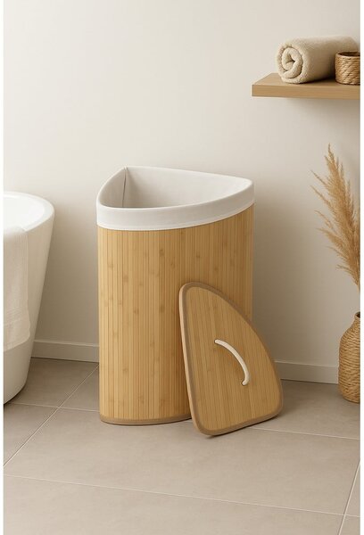 Cesto portabiancheria in bambù colore naturale 40 l Bamboo - Compactor