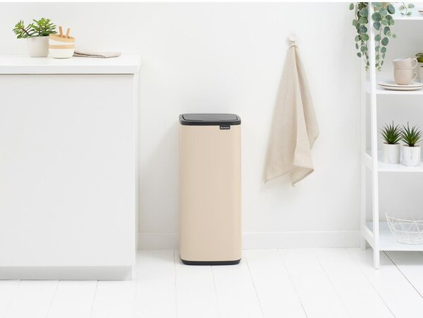 Cestino per la spazzatura beige in acciaio touch 30 l Bo Touch – Brabantia