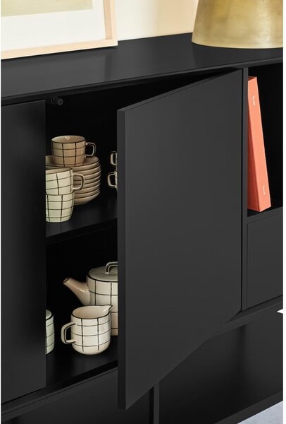 Cassettiera nera 220x98x45 cm Platt – Teulat