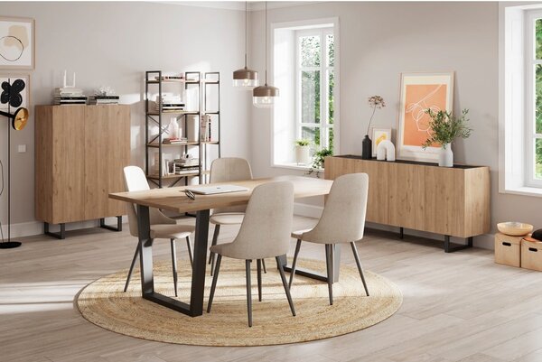 Scaffale in rovere nero/naturale 87,5x175 cm Dusan - Marckeric