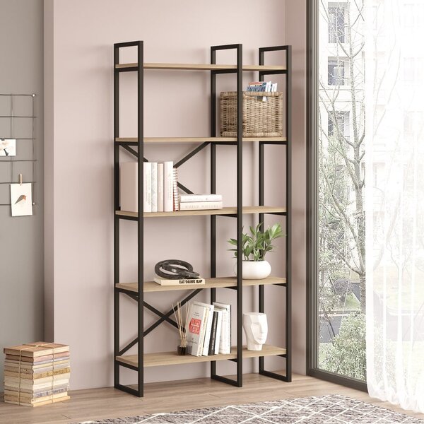 Scaffale in rovere nero/naturale 87,5x175 cm Dusan - Marckeric