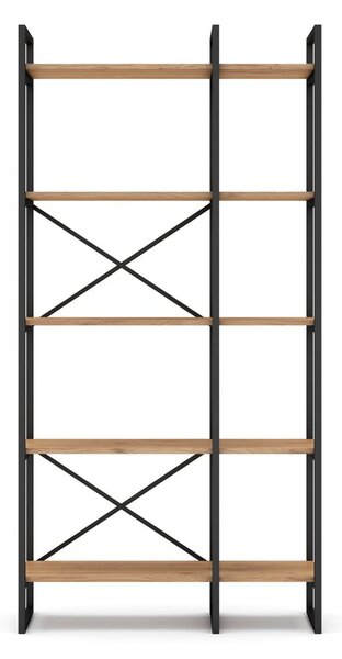 Scaffale in rovere nero/naturale 87,5x175 cm Dusan - Marckeric