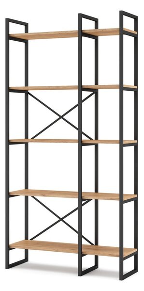 Scaffale in rovere nero/naturale 87,5x175 cm Dusan - Marckeric
