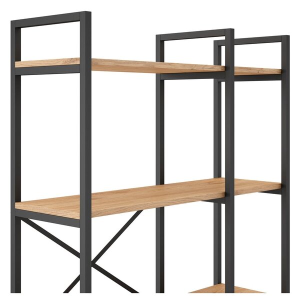Scaffale in rovere nero/naturale 87,5x175 cm Dusan - Marckeric