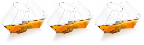 Set 6 bicchieri whisky ottagonali evviva