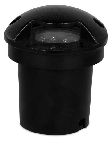 Segnapasso calpestabile Led 5W da incasso Rotondo Doppia emissione Nero IP65 Bianco freddo 6000K Wisdom